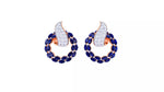 Load image into Gallery viewer, Women Studs Earrings 18k Gold natural sapphire and natural diamonds