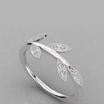 Load image into Gallery viewer, 18K Gold Diamond Leaf Ring ā VS2 Diamonds, 0.13ct (Nature-Inspired Design)