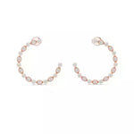 Load image into Gallery viewer, 18K Gold Diamond Open Hoop Earrings β Marquise & Round Design (0.18ct, 26mm)