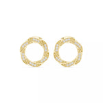 Load image into Gallery viewer, 18K Gold Swirl Diamond Stud Earrings – VS2 Diamonds, 0.38ct (15mm)