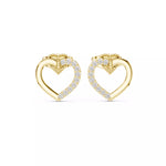 Load image into Gallery viewer, 18K Gold Diamond Heart Stud Earrings β VS2 Diamonds, 0.12ct (9mm)