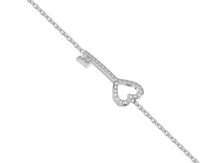 Micro Set Round Brilliant Cut Diamond Key bracelet