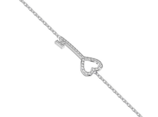 Micro Set Round Brilliant Cut Diamond Key bracelet