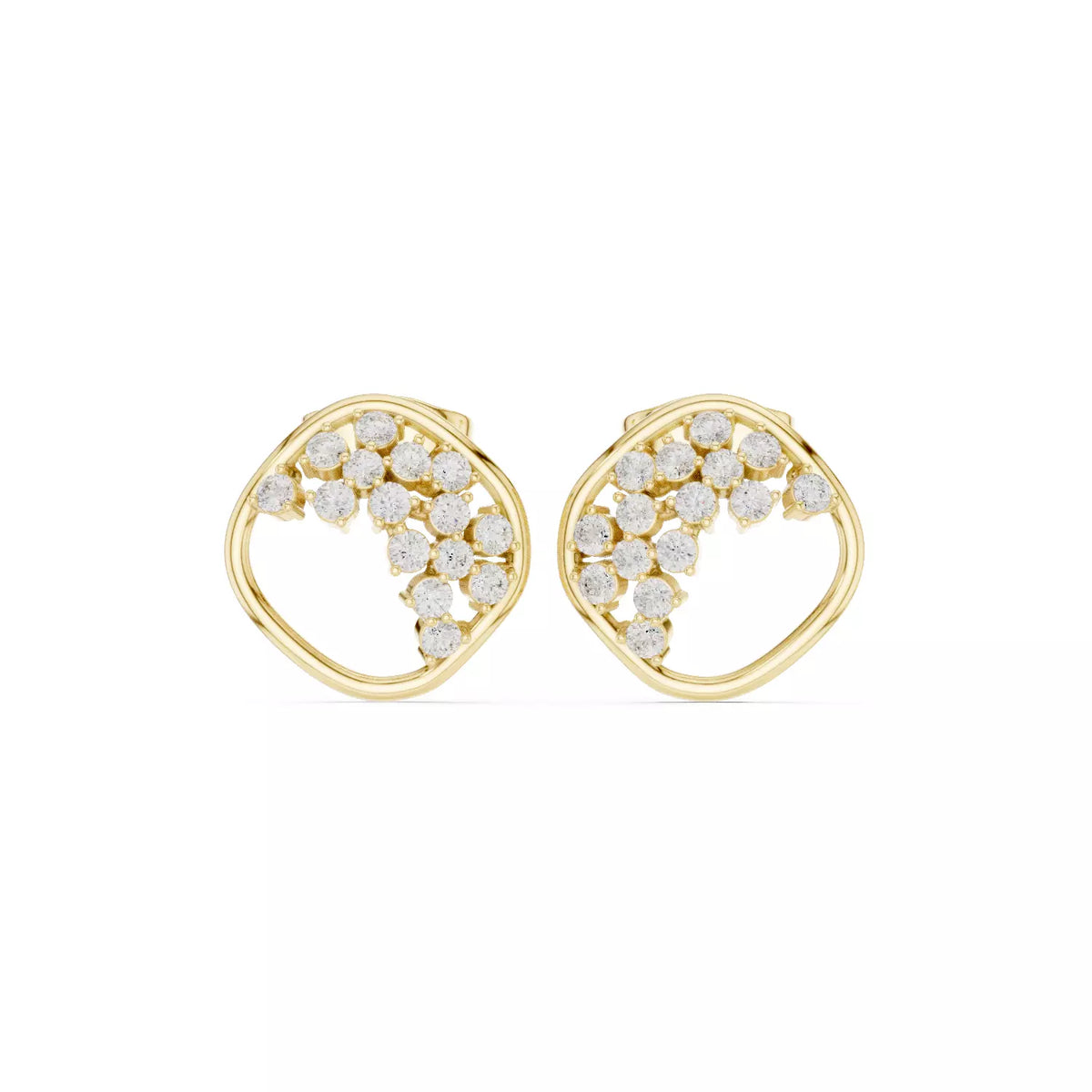 18k gold cluster diamond stud earrings – vs2 diamonds, 0