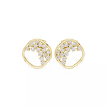 Load image into Gallery viewer, 18K Gold Cluster Diamond Stud Earrings – VS2 Diamonds, 0.38ct (12mm)
