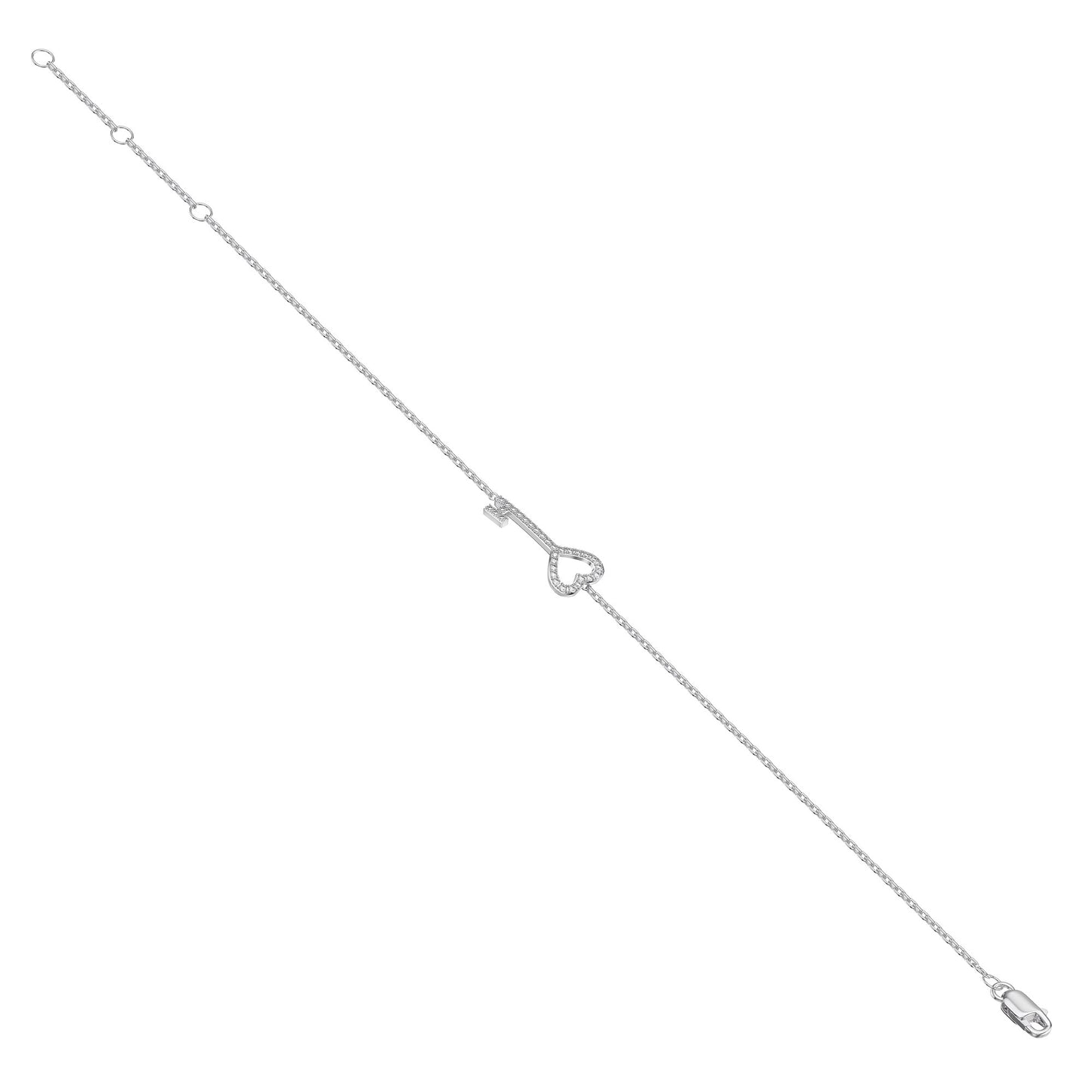 Micro Set Round Brilliant Cut Diamond Key bracelet
