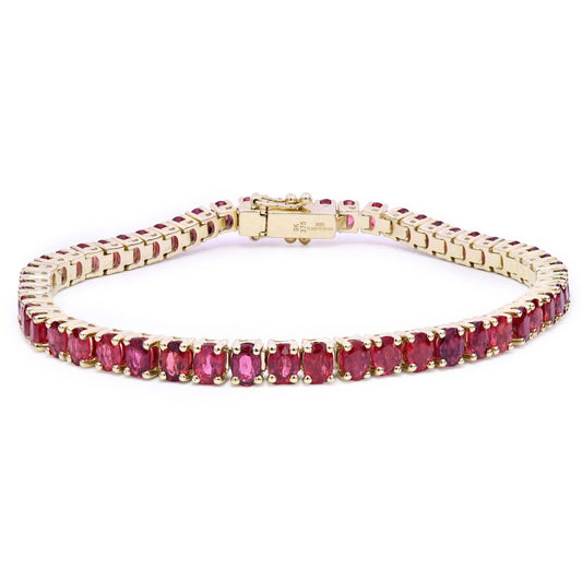 ruby bracelet yellow gold 9k