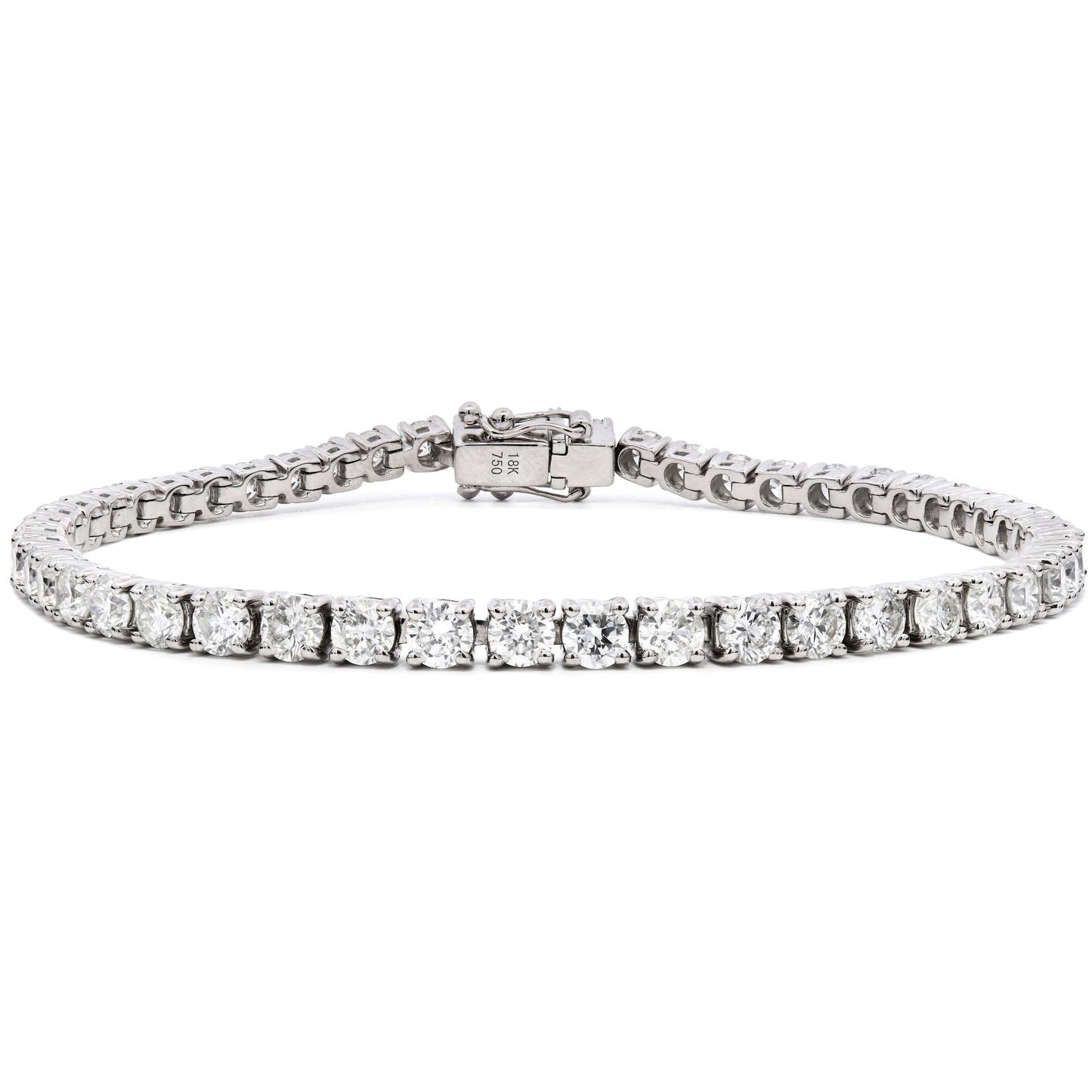 Finesse 4 Claw Diamond Tennis Bracelet 18ct White Gold