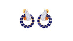 Load image into Gallery viewer, Women Studs Earrings 18k Gold natural sapphire and natural diamonds
