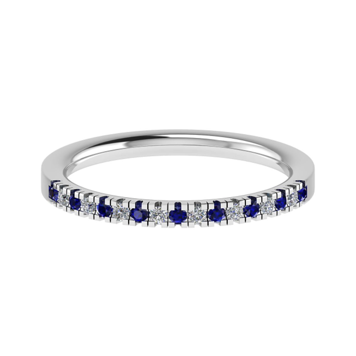 18k gold sapphire & diamond half eternity ring – 0