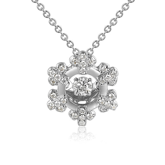 18k White Gold Micro Set Diamond Pendant