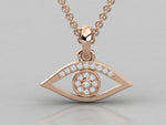 Load image into Gallery viewer, 18K Gold Evil Eye Diamond Pendant Necklace – 0.18 ct
