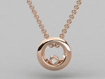 Load image into Gallery viewer, 18K Gold Open Circle Diamond Pendant Necklace – 0.012 ct

