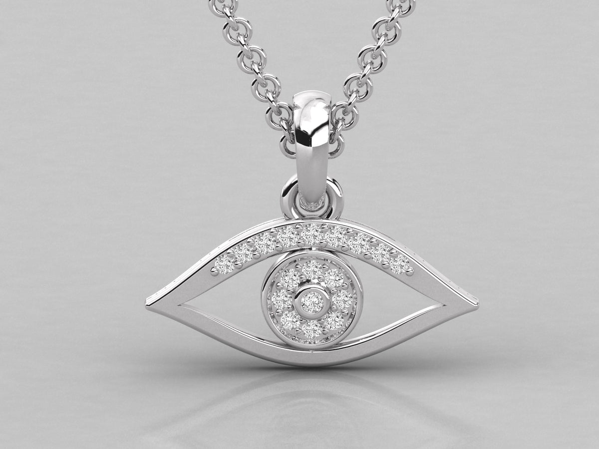 18k gold evil eye diamond pendant necklace – 0