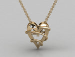 Load image into Gallery viewer, 18K Gold Heart Diamond Pendant Necklace – 0.025 ct
