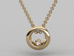 Load image into Gallery viewer, 18K Gold Open Circle Diamond Pendant Necklace – 0.012 ct

