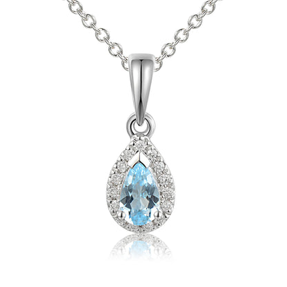 aquamarine and diamonds pendant