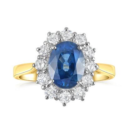 blue sapphire and diamonds ring