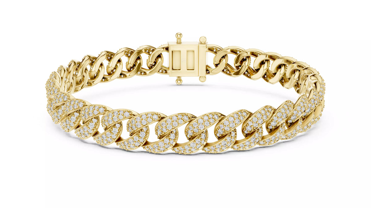 Cuban link round cut diamond bracelet woman 3dm stl video 3d model 9b5bc9ab07