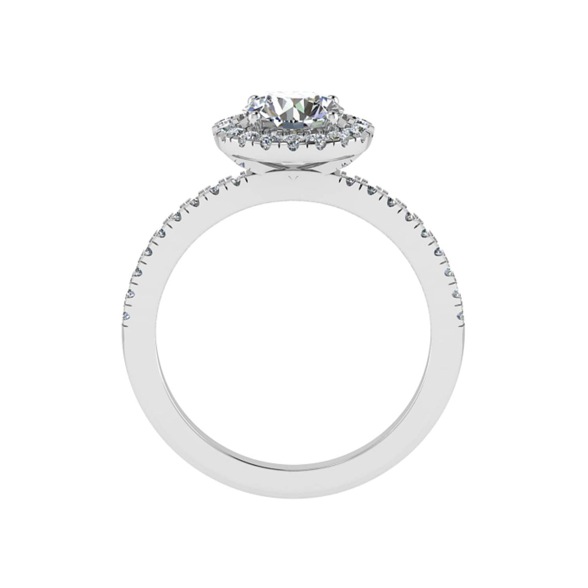 18k gold round halo diamond engagement ring – 1