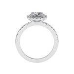Load image into Gallery viewer, 18K Gold Round Halo Diamond Engagement Ring – 1.00ct VS2 G-H, Micro-Set Shoulders
