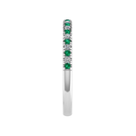 Load image into Gallery viewer, 18K Gold Emerald &amp; Diamond Half Eternity Ring – 0.18 ct
