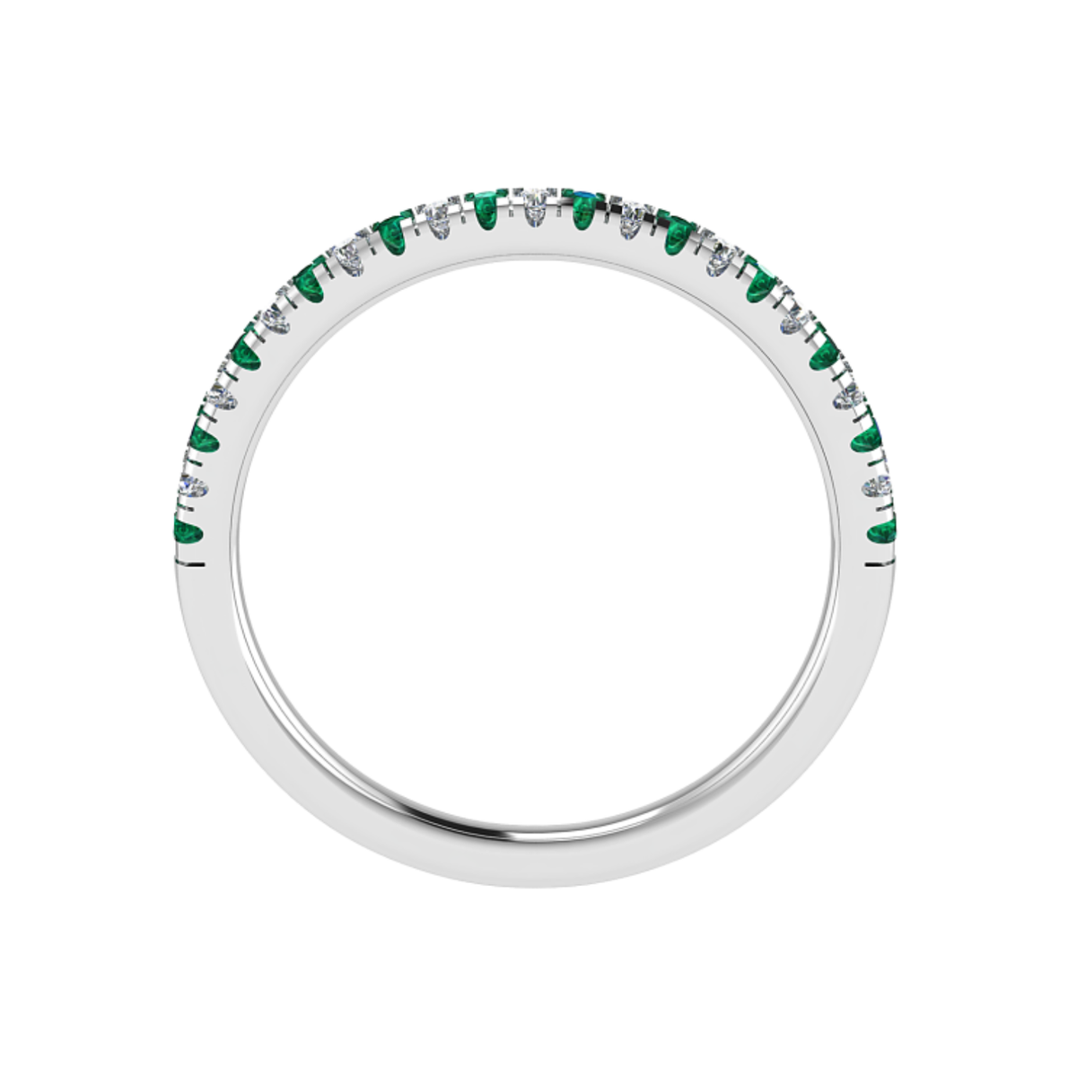 18k gold emerald & diamond half eternity ring – 0