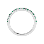 Load image into Gallery viewer, 18K Gold Emerald &amp; Diamond Half Eternity Ring – 0.18 ct
