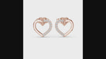 Load and play video in Gallery viewer, 18K Gold Diamond Heart Stud Earrings – VS2 Diamonds, 0.12ct (9mm)

